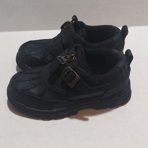 Polo Sport black leather shoes Boys size 9 1/2